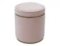 LivingStyles Totti Velvet Fabric Round Storage Ottoman Stool, Blush offer