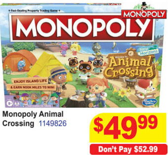 Mr Toys Monopoly Animal Crossing offer