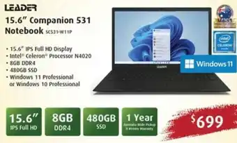 Leader Computers 15.6" Companion 531 Notebook offer