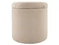 LivingStyles Lyss Velvet Fabric Round Storage Ottoman, Blush offer