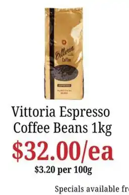 Farmer Jack's Vittoria Espresso Coffee Beans offer