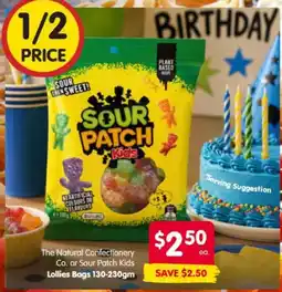 Spar The Natural Confectionery Co. or Sour Patch Kids Lollies Bags offer