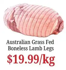 Farmer Jack's Australian Grass Fed Boneless Lamb Legs offer
