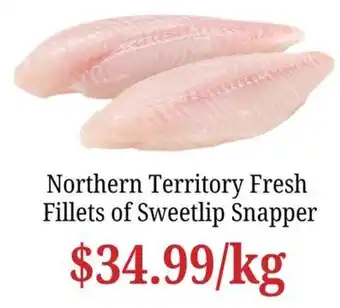 Northern Territory Fresh Fillets of Sweetlip Snapper