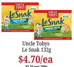Farmer Jack's Uncle Tobys Le Snak offer