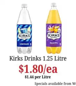 Farmer Jack's Kirks Drinks offer