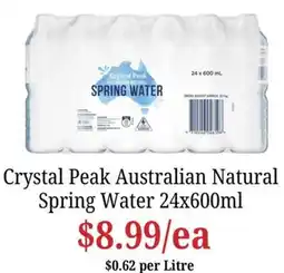Farmer Jack's Crystal Peak Australian Natural Spring Water offer