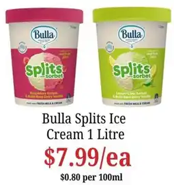 Farmer Jack's Bulla Splits Ice Cream offer