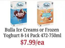 Farmer Jack's Bulla Ice Creams or Frozen Yoghurt offer