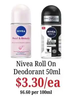Farmer Jack's Nivea Roll On Deodorant offer