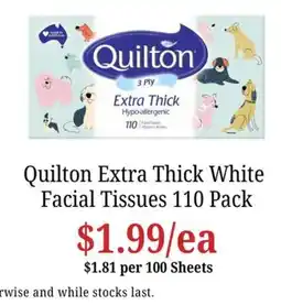 Farmer Jack's Quilton Extra Thick White Facial Tissues offer