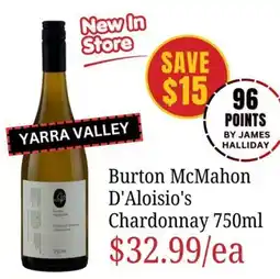 Farmer Jack's Burton McMahon D'Aloisio's Chardonnay offer