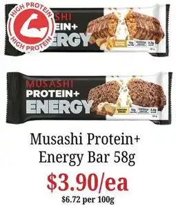 Farmer Jack's Musashi Protein+ Energy Bar offer