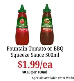 Farmer Jack's Fountain Squeeze Sauce offer