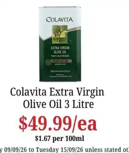 Farmer Jack's Colavita Extra Virgin Olive Oil offer