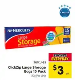 Spar Hercules ClickZip Large Storage Bags offer