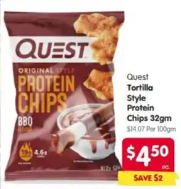 Spar Quest Tortilla Style Protein Chips offer