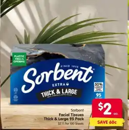 Spar Sorbent Facial Tissues Thick & Large offer