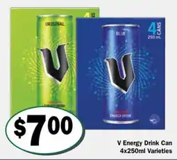 Friendly Grocer V Energy Drink Can Varieties offer