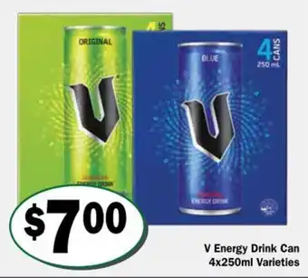 V Energy Drink Can Varieties