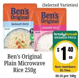 Farmer Jack's Ben's Original Plain Microwave Rice offer