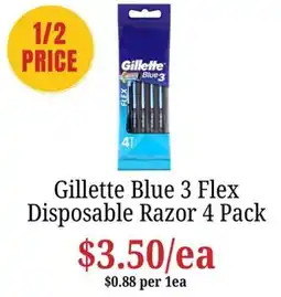 Farmer Jack's Gillette Blue 3 Flex Disposable Razor offer