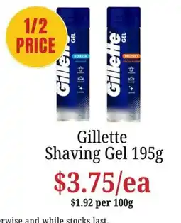 Farmer Jack's Gillette Shaving Gel offer