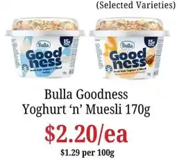 Farmer Jack's Bulla Goodness Yoghurt 'n' Muesli offer