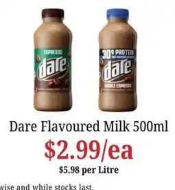 Farmer Jack's Dare Flavoured Milk offer