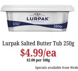 Farmer Jack's Lurpak Salted Butter Tub offer