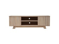 LivingStyles Harold Mountain Ash Timber 2 Door TV Unit, 180cm, White Wash offer
