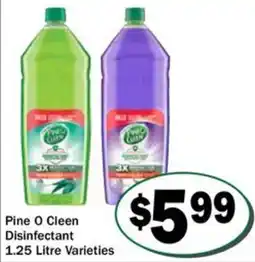 Friendly Grocer Pine O Cleen Disinfectant 1.25 Litre Varieties offer