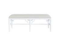 LivingStyles Chippendale Birch Timber Bench with Linen Seat, 135cm, White offer