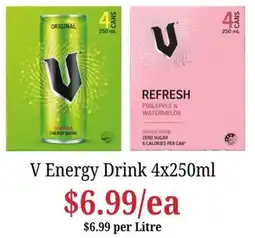 Farmer Jack's V Energy Drink offer