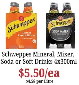 Farmer Jack's Schweppes Mineral, Mixer, Soda or Soft Drinks offer