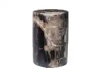 Binga Petrified Wood Cylinder Side Table