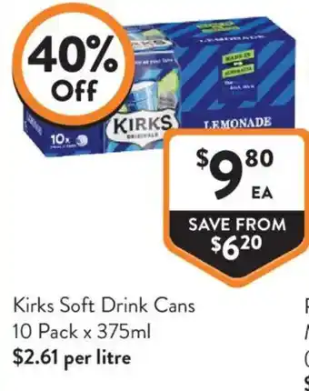 Kirks Soft Drink Cans