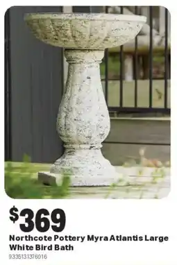 Mitre 10 Northcote Pottery Myra Atlantis Large White Bird Bath offer