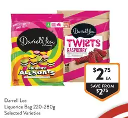 Foodworks Darrell Lea Liquorice Bag Selected Varieties offer
