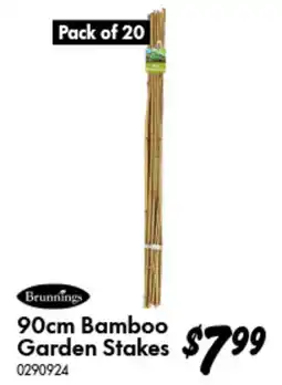 Bunnings Brunnins 90cm Bamboo Garden Stakes offer