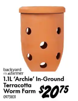 Bunnings backyard the farmer 1.1L 'Archie' In-Ground Terracotta Worm Farm offer