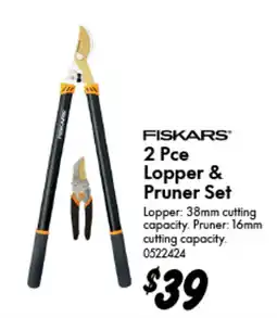 Bunnings Fiskars 2 Pce Lopper & Pruner Set offer