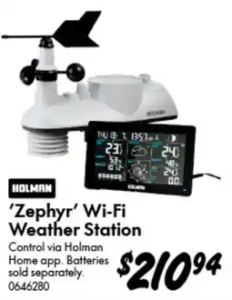 Bunnings Holman 'Zephyr' Wi-Fi Weather Station offer