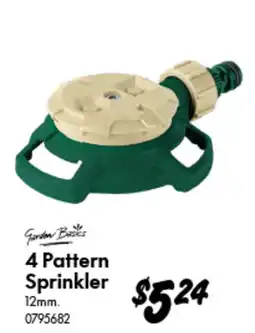 Bunnings Garden Basics 4 Pattern Sprinkler offer