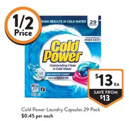 Foodworks Cold Power Laundry Capsules offer