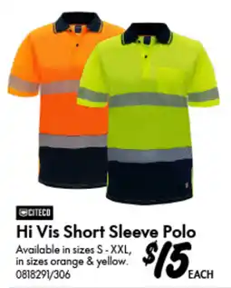 Bunnings Citeco Hi Vis Short Sleeve Polo offer