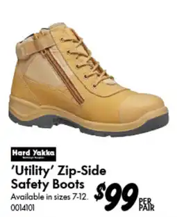 Bunnings Hard Yakka 'Utility' Zip-Side Safety Boots offer
