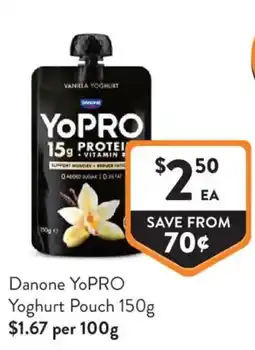 Foodworks Danone YoPRO Yoghurt Pouch offer