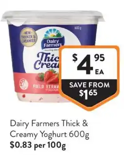 Foodworks Dairy Farmers Thick & Creamy Yoghurt offer