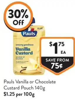 Foodworks Pauls Vanilla Custard Pouch offer